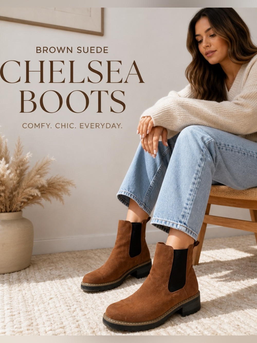 Brown Suede Chelsea Boots - Classic Women's Ankle Boot